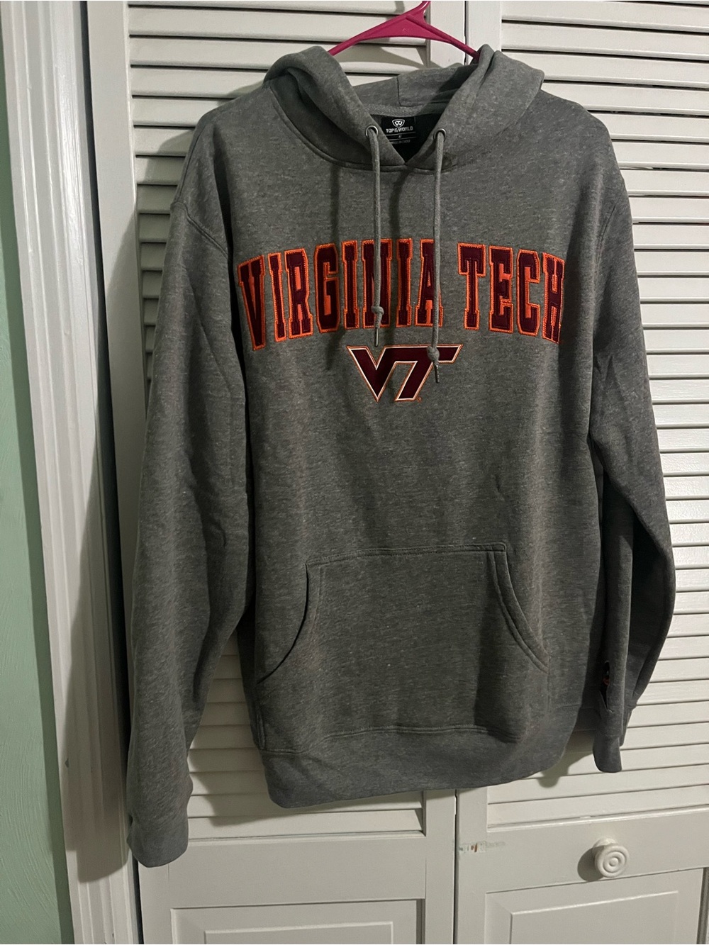 Top of the World Virginia Tech Gray Hoodie with Orange Accents Hokies